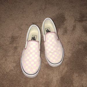 Cream and lavender checkered VANS!💕